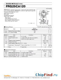 Datasheet FRG25CA120 manufacturer SanRex